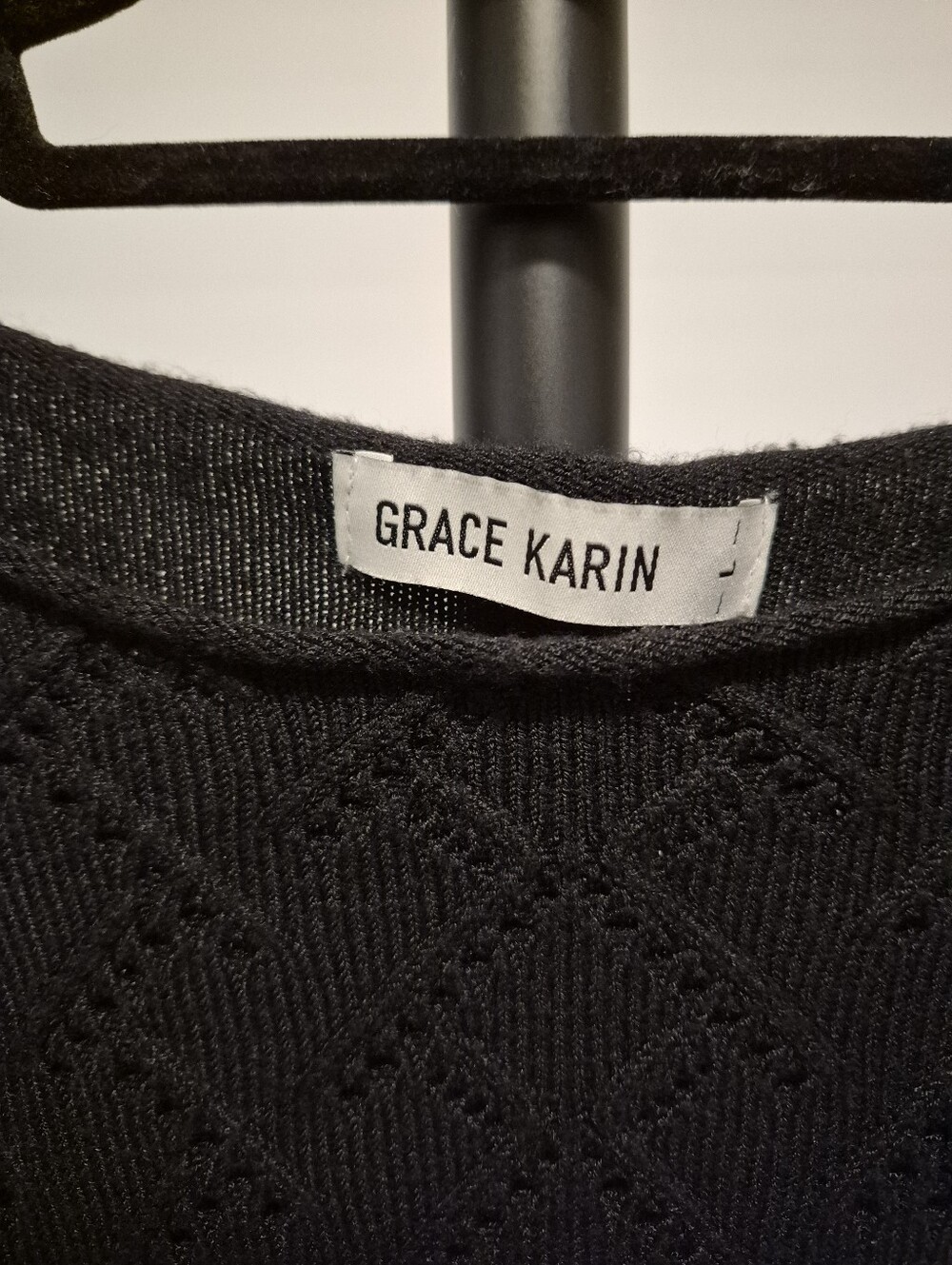 Grace Karin Boat Neck 3/4 Sleeve Lightweight Sweater, Black, Large, NWOT - Picture 3 of 5